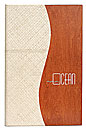 Wood Menu Cover With Die-Cut Wallpaper Spine, Silk Screened Logo
 
 
 
 Holds Two 8.5x14 Inserts