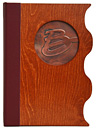 Die-Cut Wood Cover
 
 with Copper Tip-in Logo