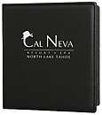 3 ring stitched padded cover designed to hold 8.5 x 11 inserts and 9 x 11 tab pages. Logo Embossed in Silver.