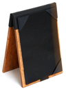 two panel wood table tent holder. Custom made to fit any size insert.