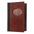 Wood Menu Cover 
 
 With Copper Logo
 
 Holds Two 8.5x14 Inserts